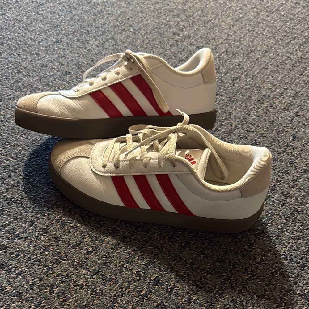Adidas Classic White and Red Shoes